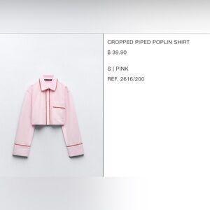 Pink cropped button down from Zara